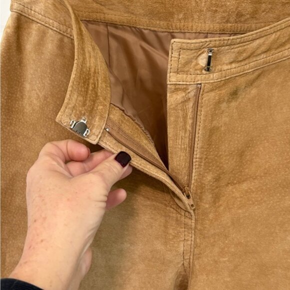 Yvonne Marie Women’s Suede Leather Pants Tan Genuine Leather Western Cowgirl - Picture 4 of 14